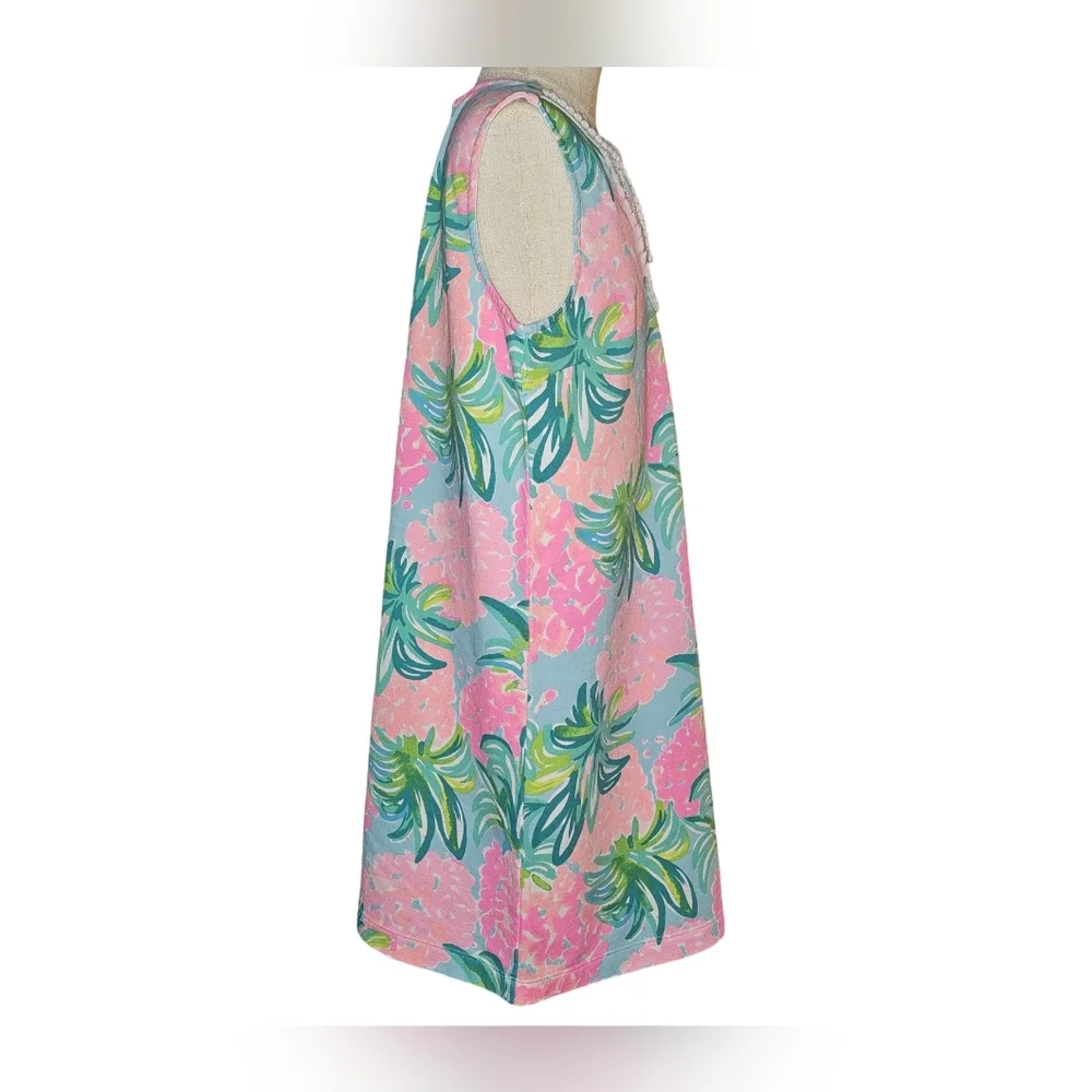 Lilly Pulitzer Girls Mini Harper Dress Blue Ibiza Pineapple Print Sz L 8-10 - Picture 4 of 13